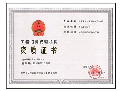 招标代理资质正本